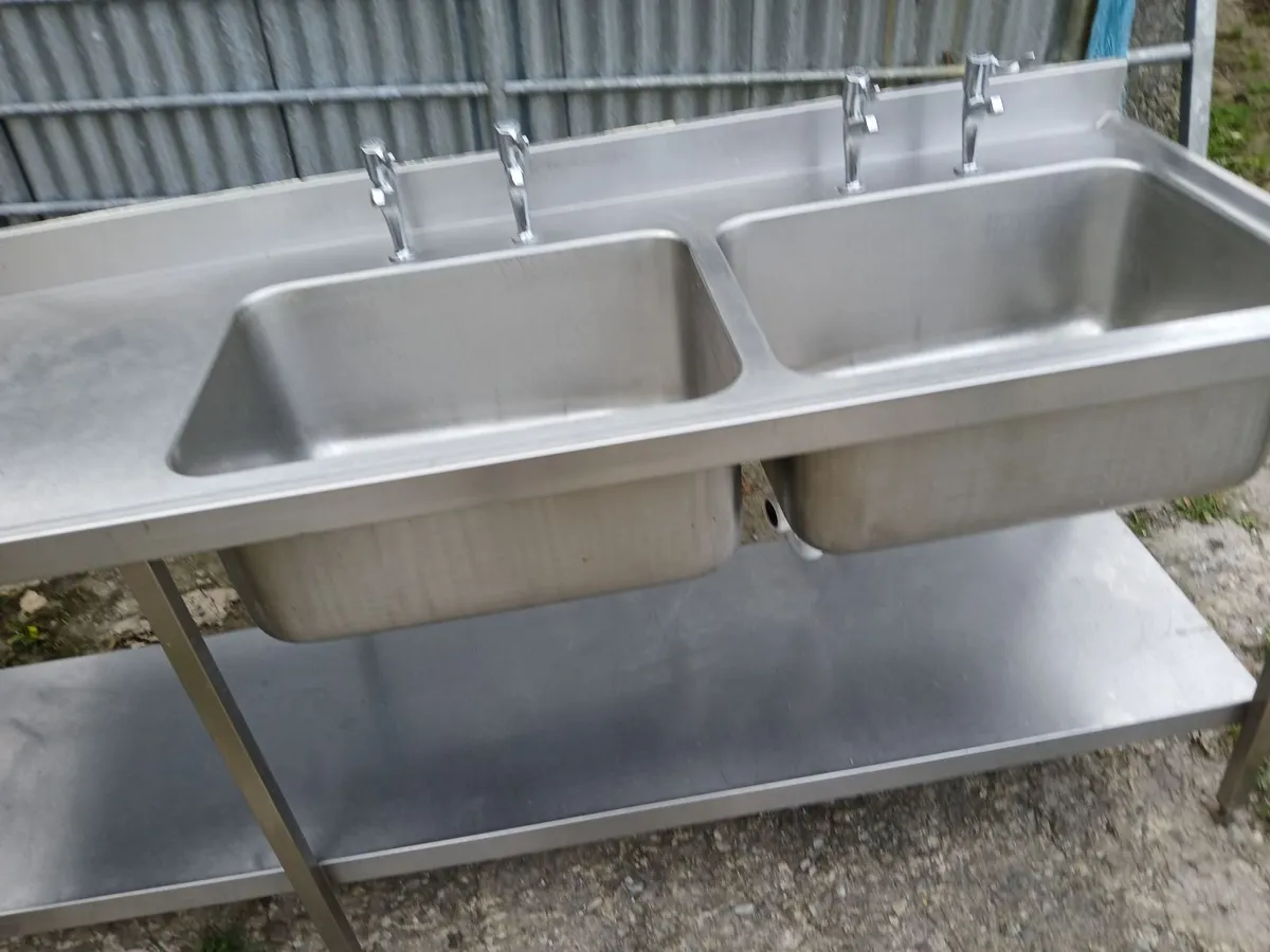 Staneless steel cabbinet double sink unit complet - Image 2