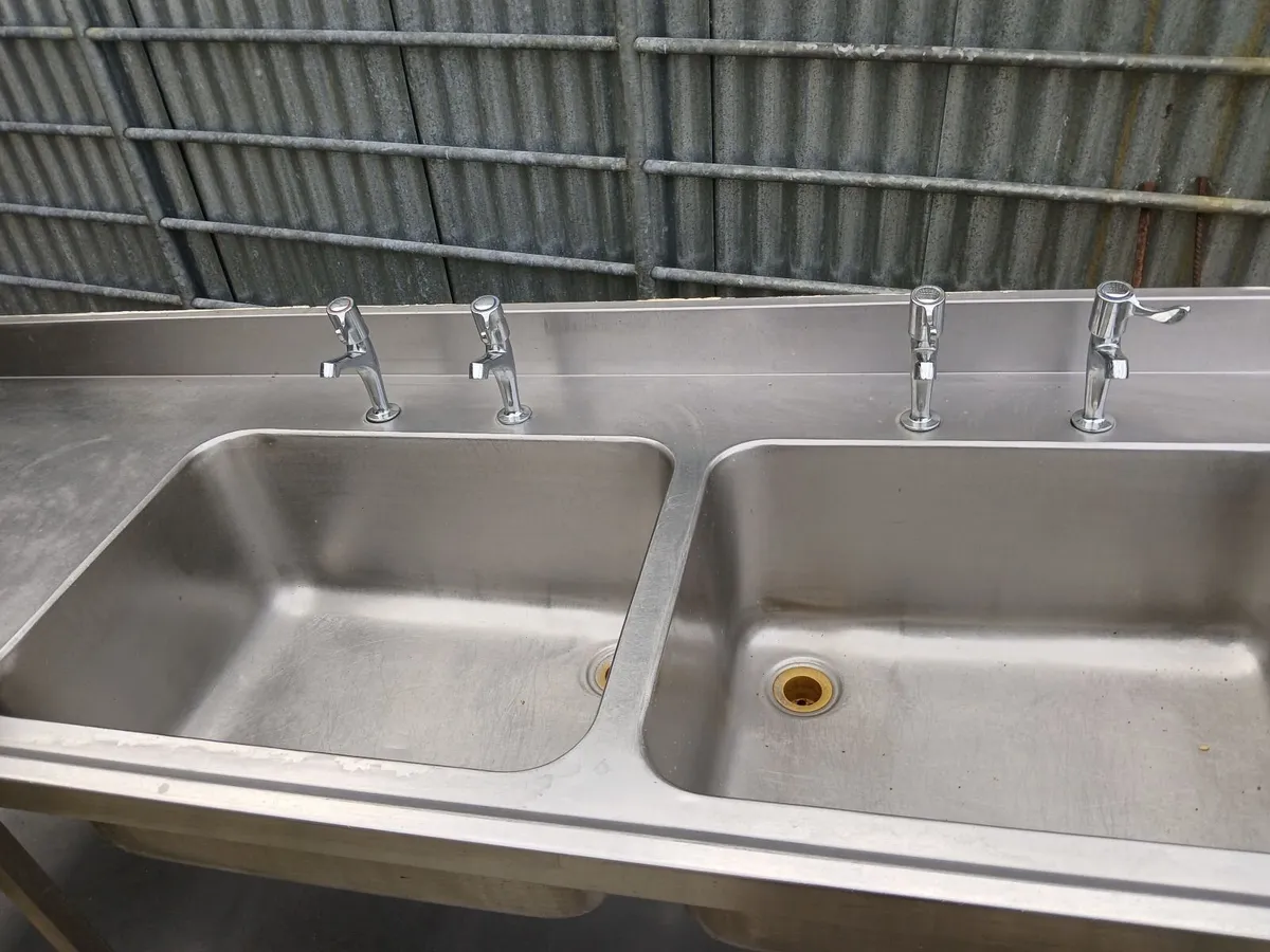 Staneless steel cabbinet double sink unit complet - Image 3