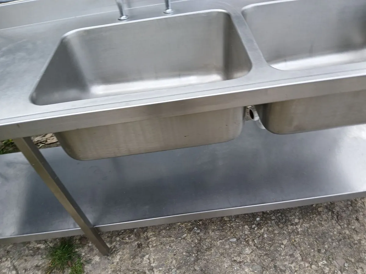 Staneless steel cabbinet double sink unit complet - Image 1