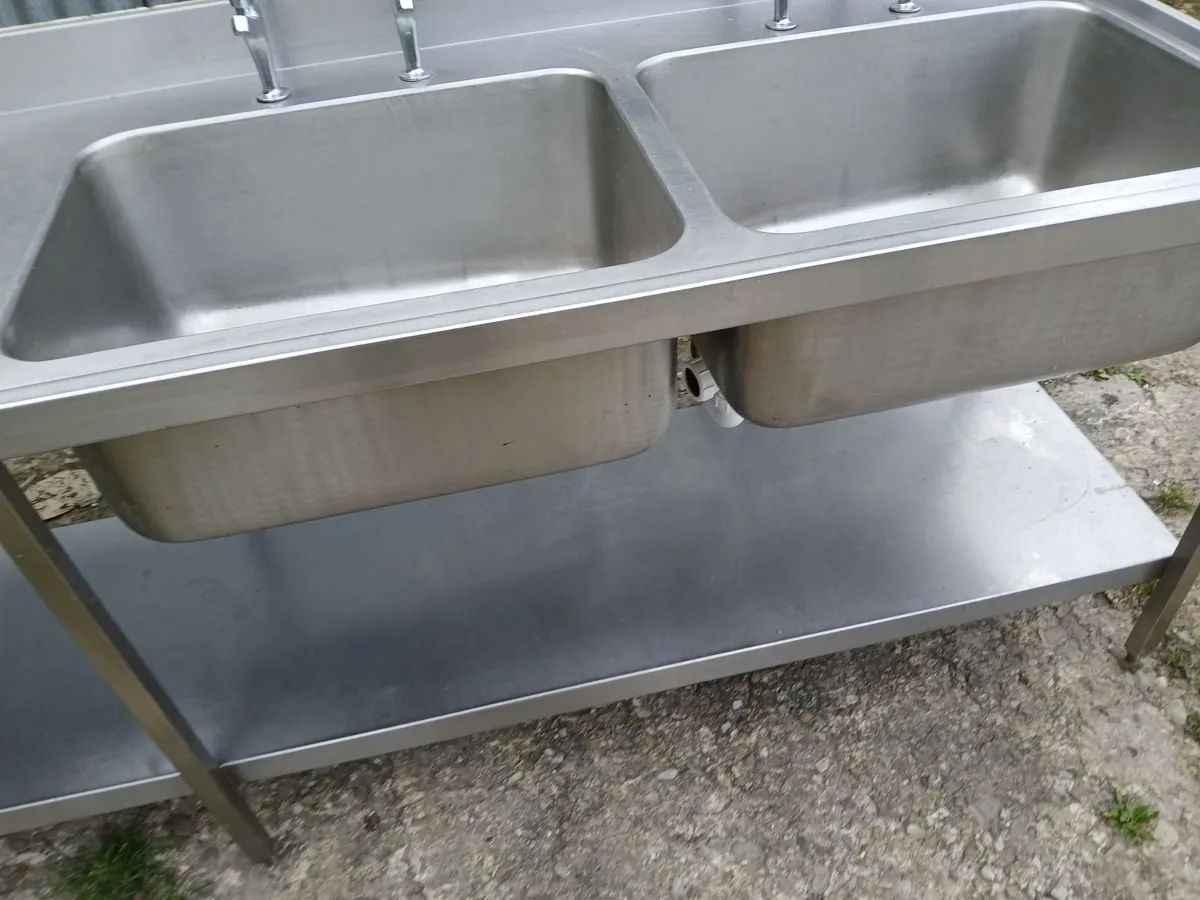 Staneless steel cabbinet double sink unit complet - Image 4