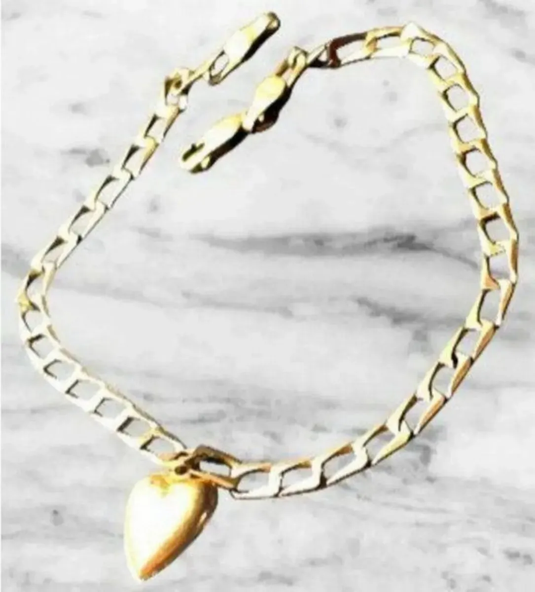 Vintage 9ct & 14ct Heart Charm Bracelet - Image 3