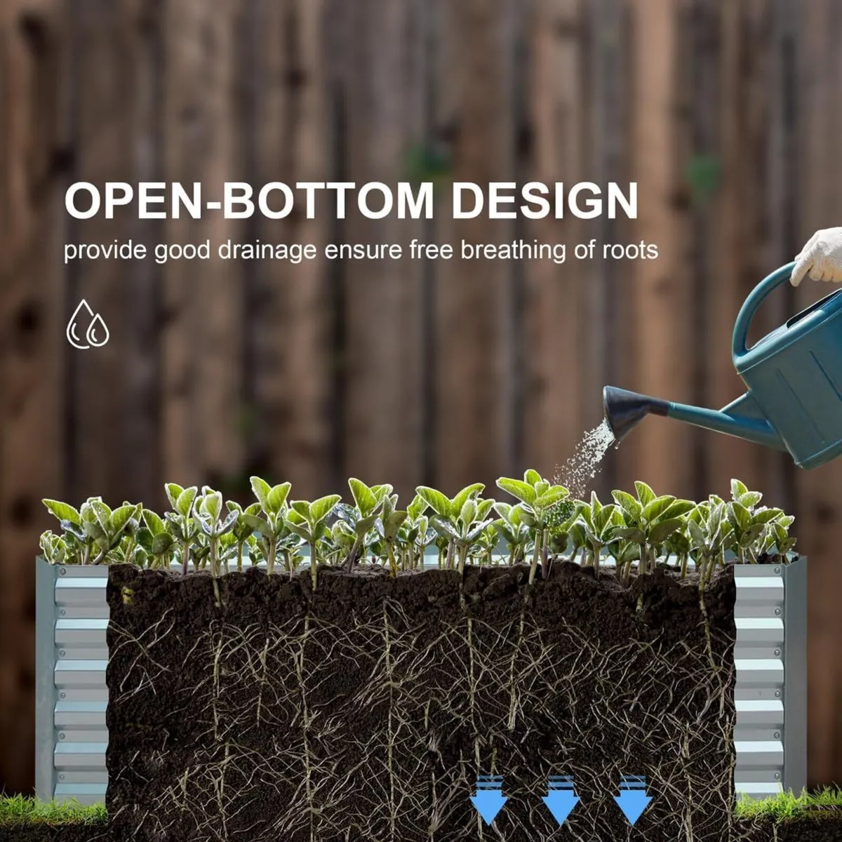 Raised Garden Beds Outdoor 160x60x56cm Steel - Image 4