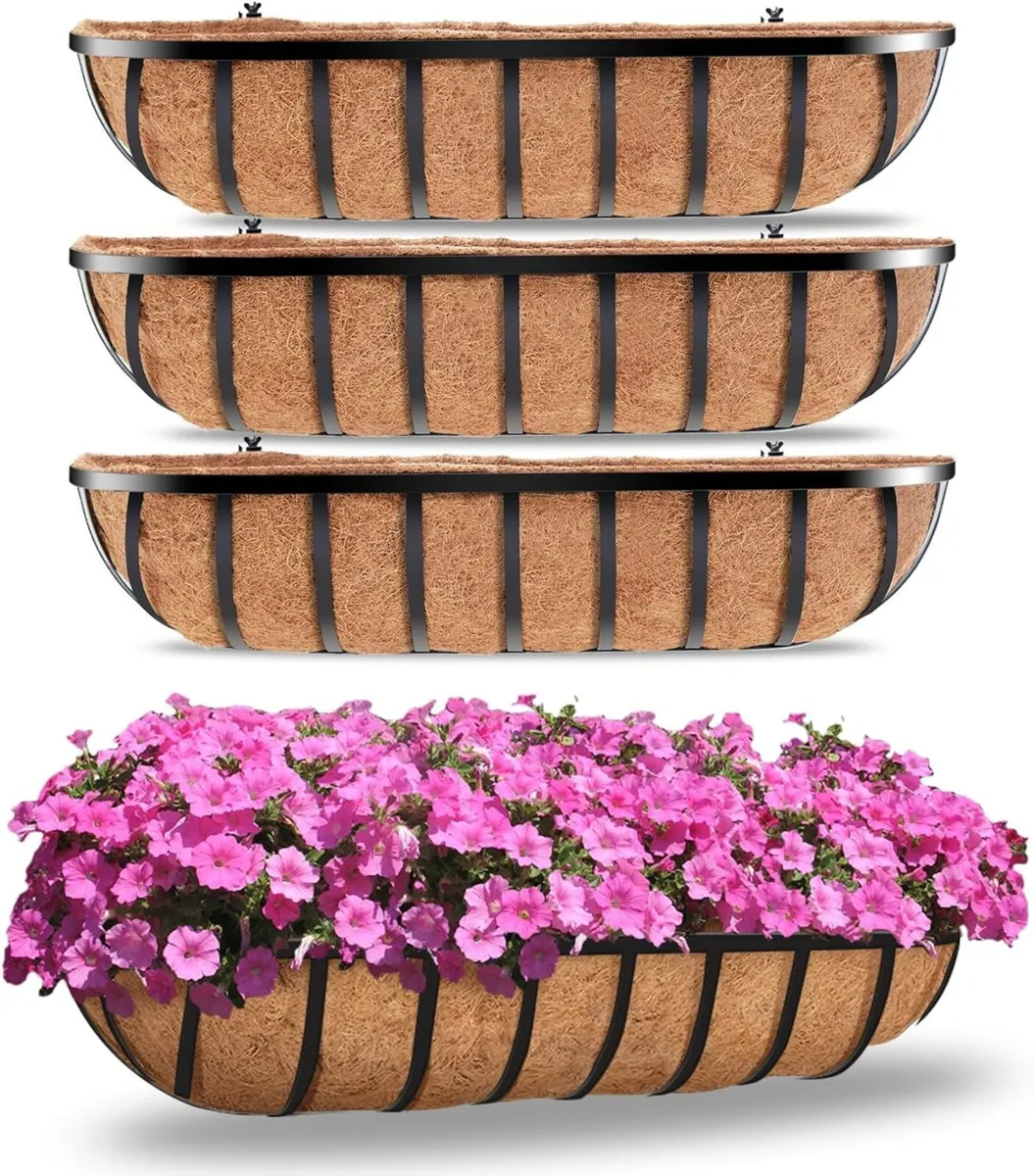 4Pcs 76.2cm/30in Large Wall Trough Rail Planters - Image 1