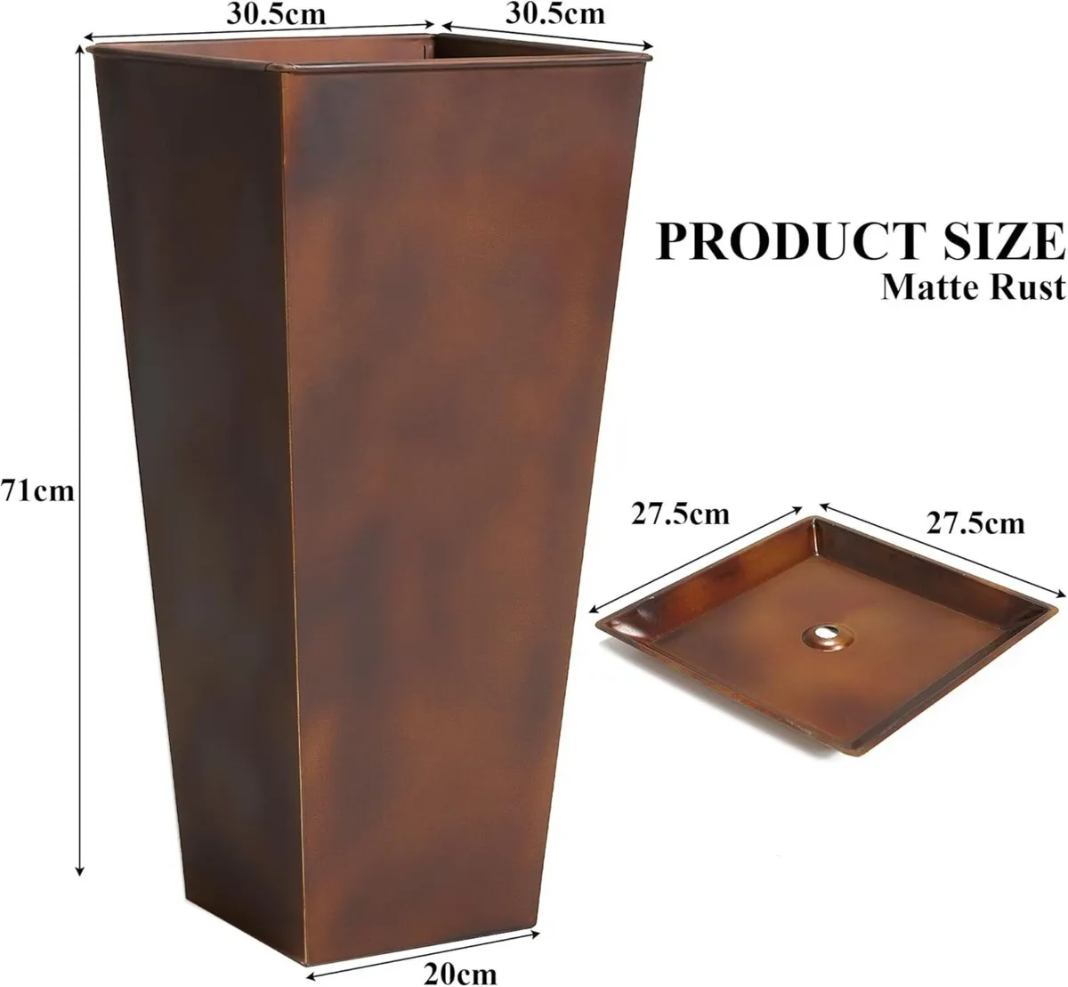 Garden 71cm Square Tapered Large Planters set of - Image 3