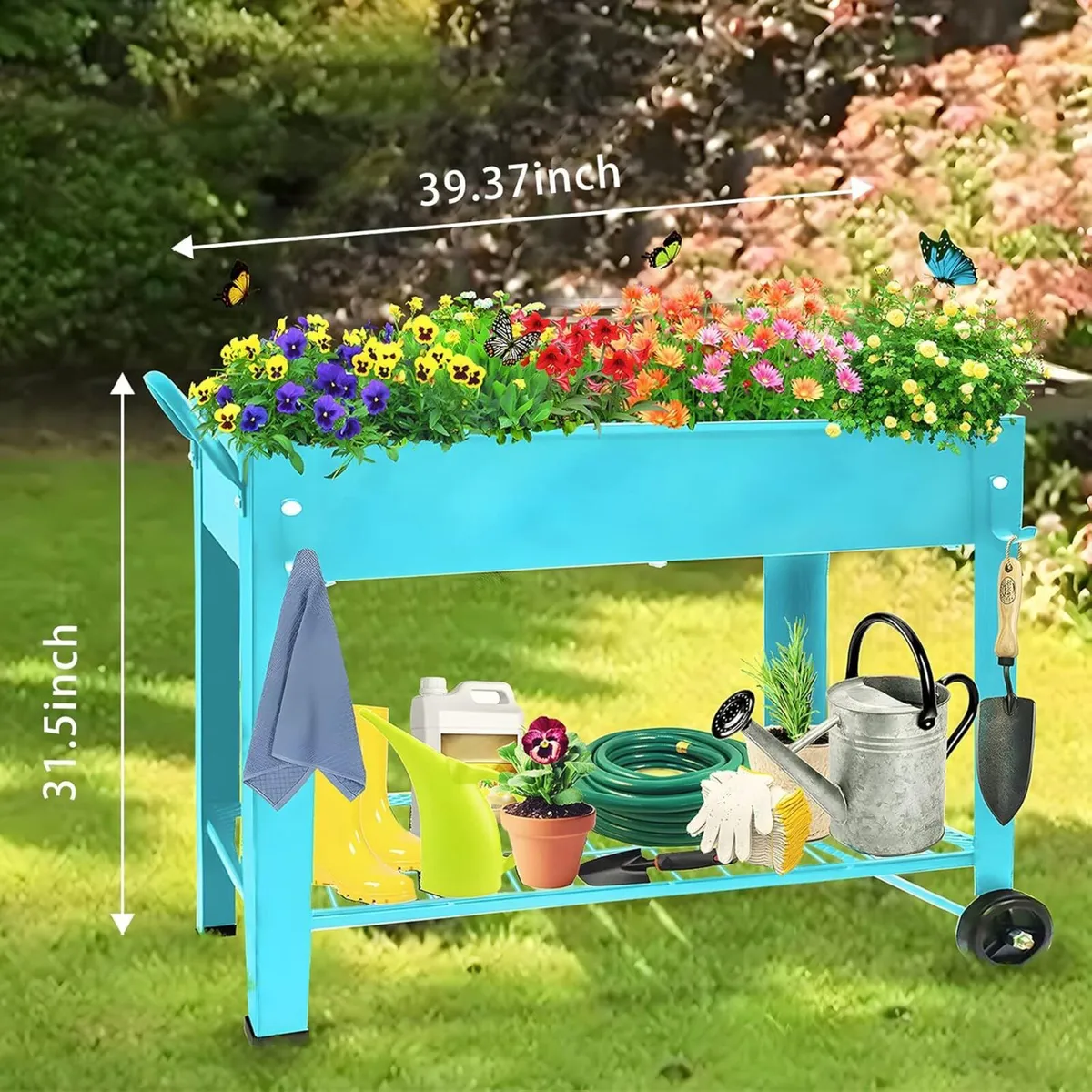 Raised Planter Box Beds with Wheels Legs Elevated - Image 3