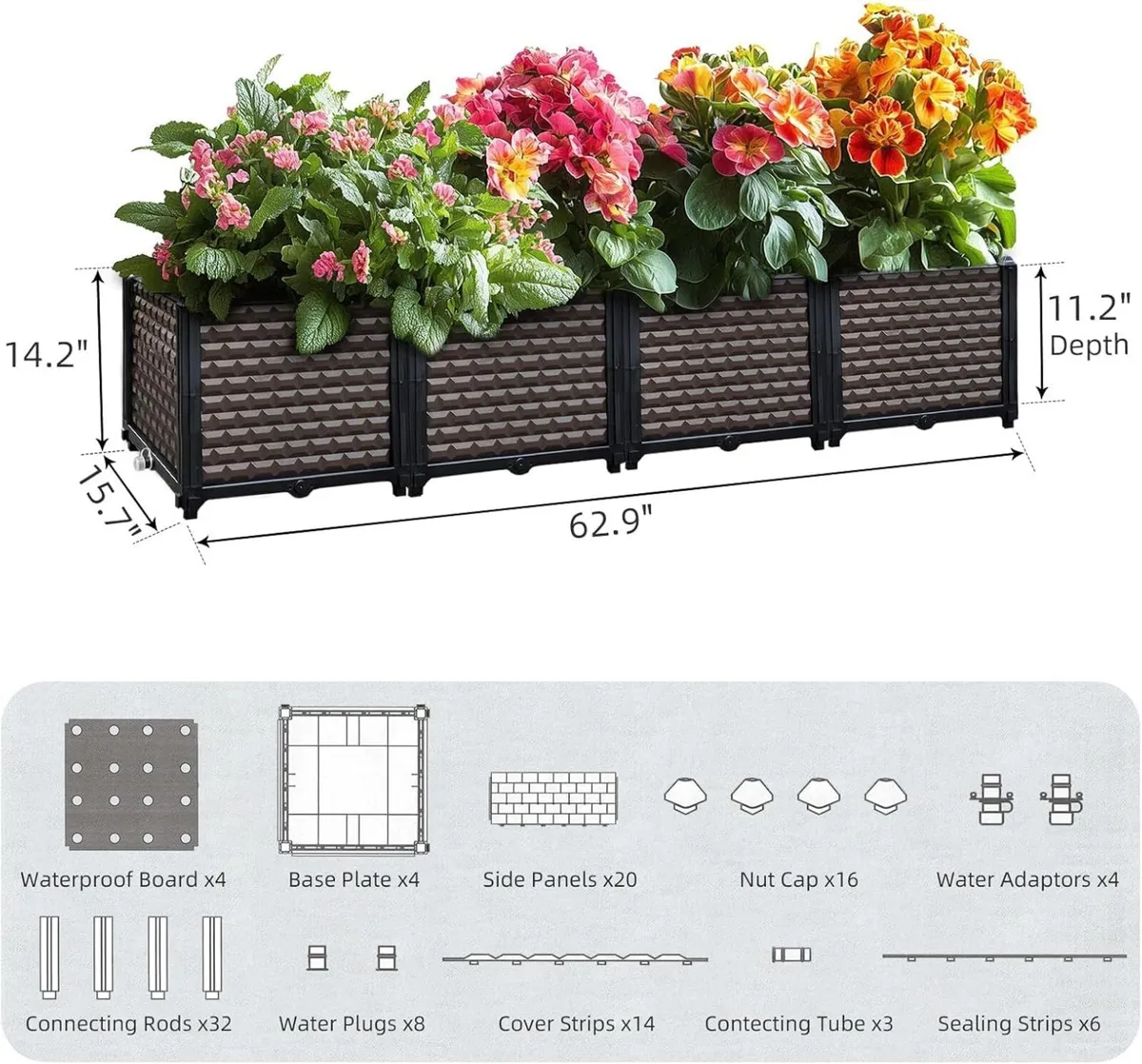 Raised Garden Bed Self Watering Deepened 36cm - Image 3