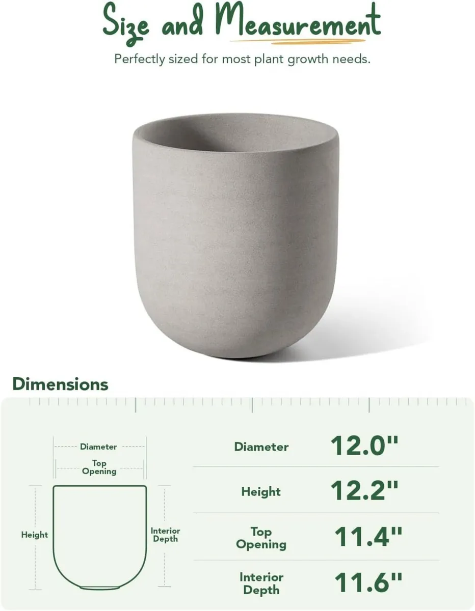 30 cm Pots for Plants Ceramic Large Planters - Image 3