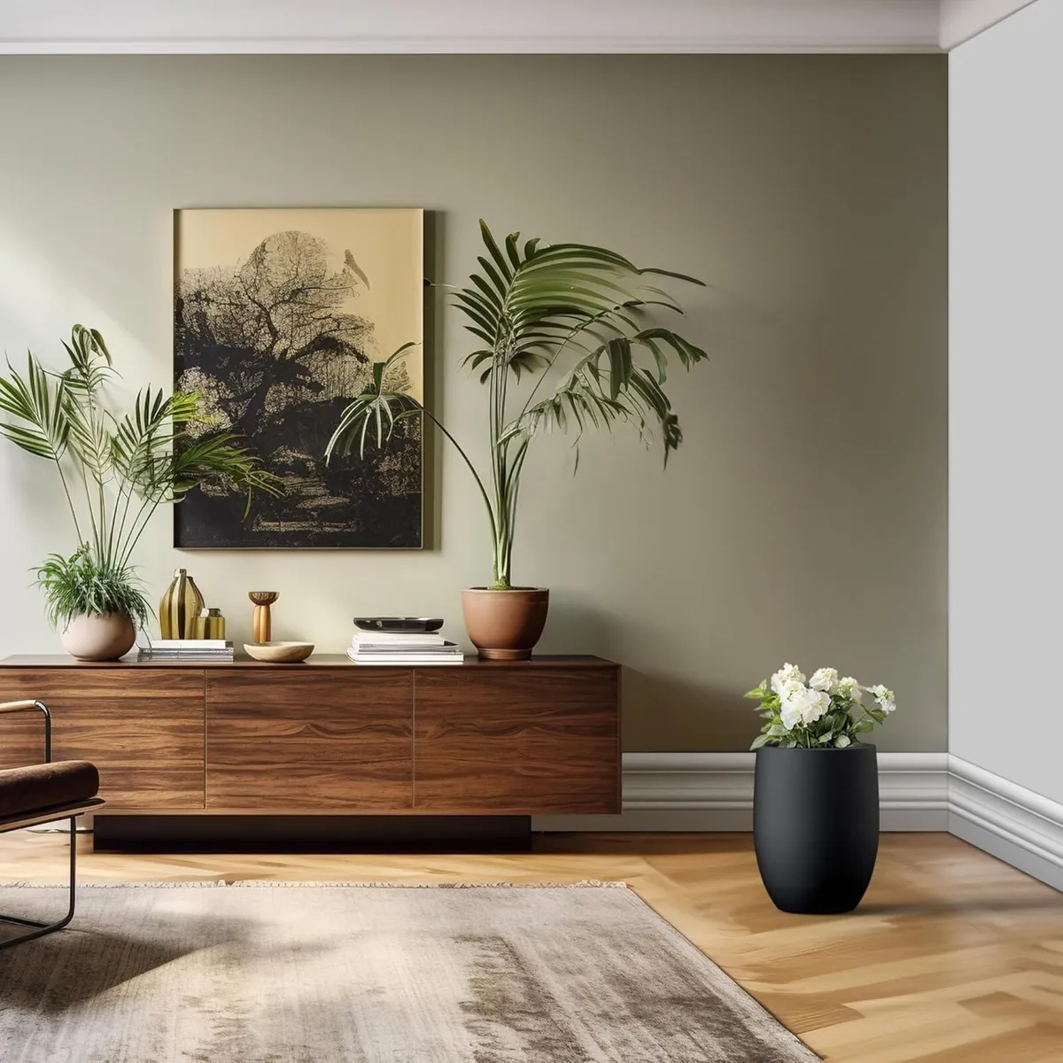 Planter Concrete Black 16.5 Inch Tall - Image 4