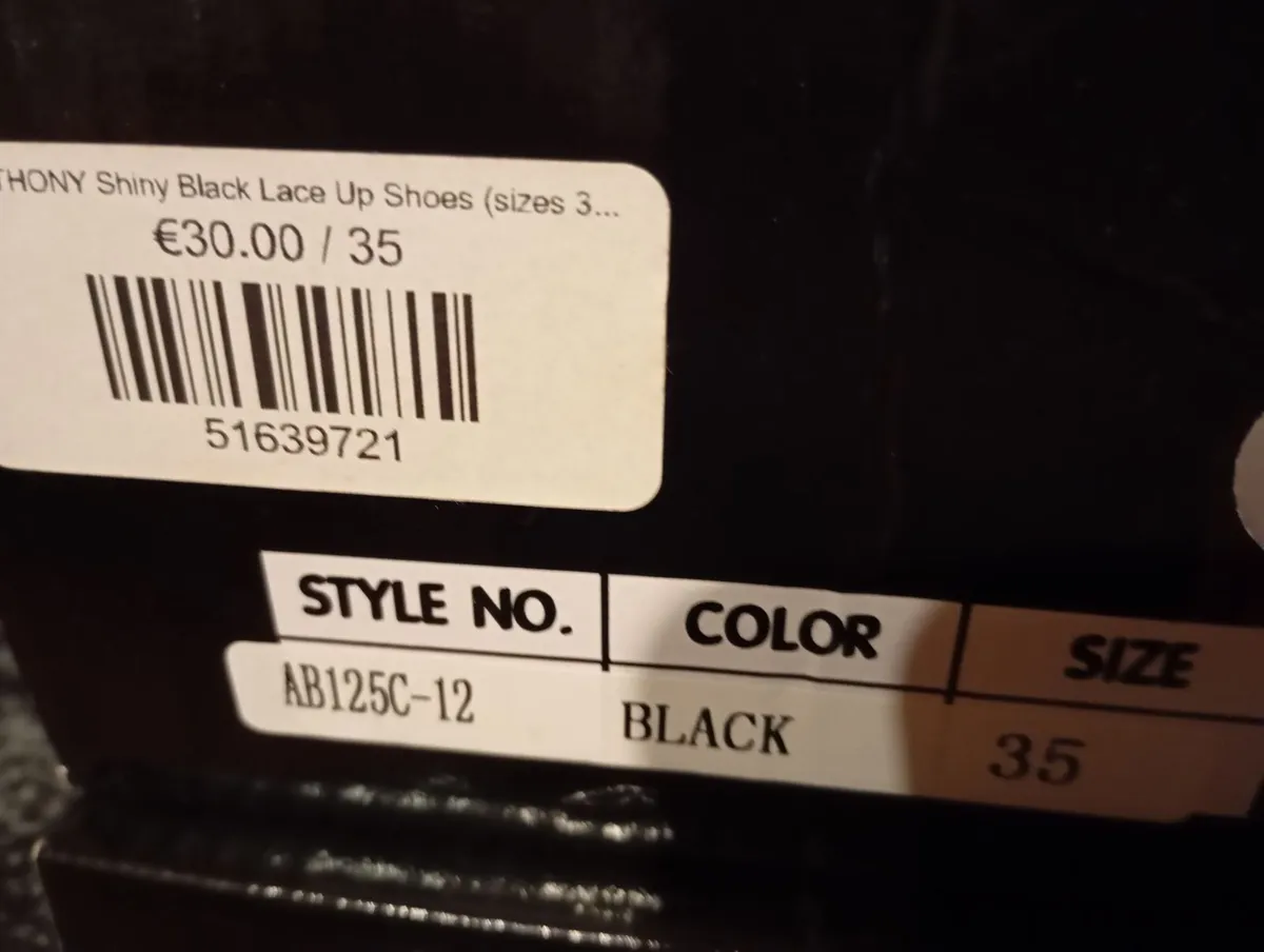 Boys Black  Shoes - Image 2