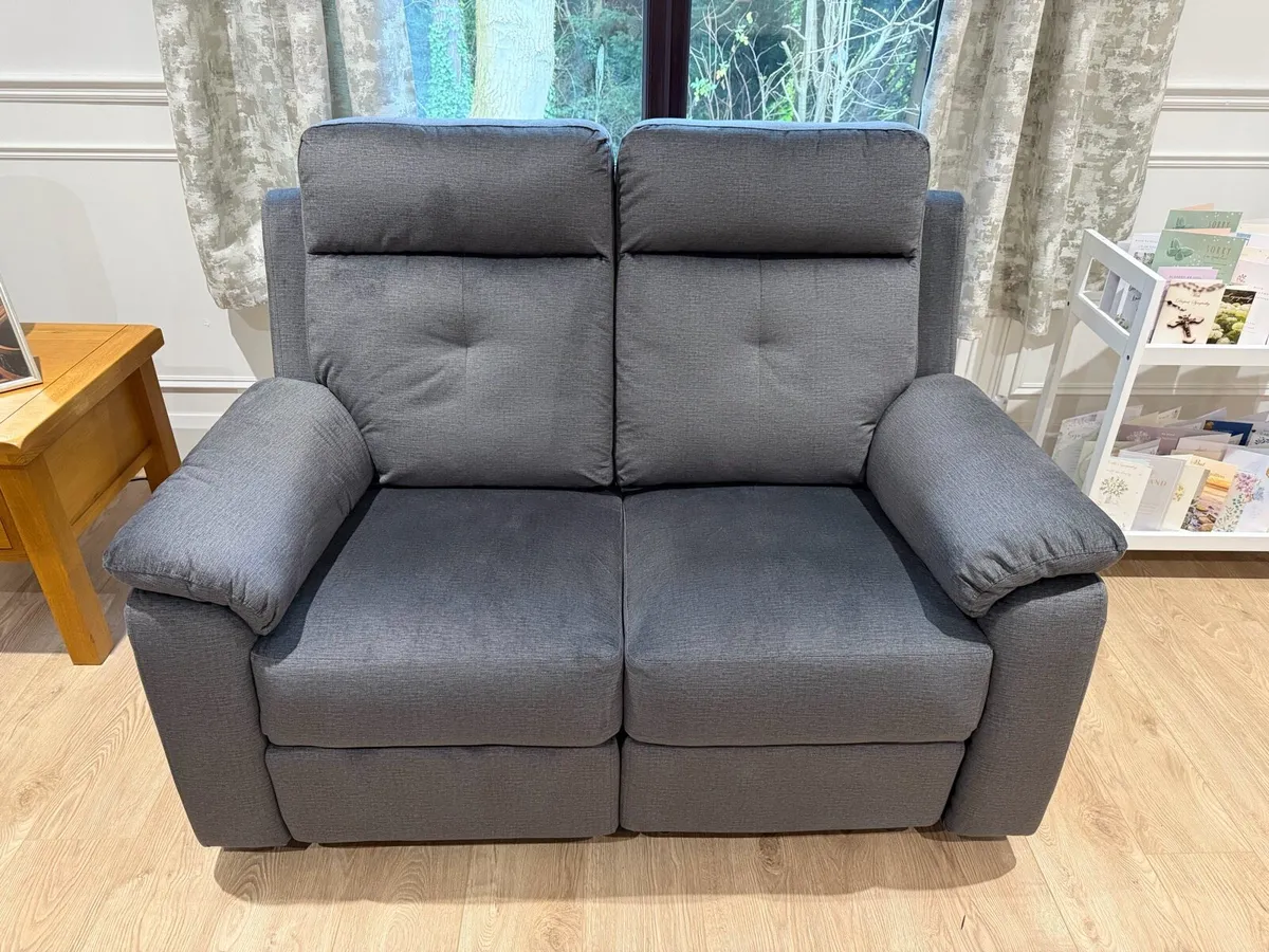 Grey Double Electric Recliner Sofa & USB Charging - Image 1