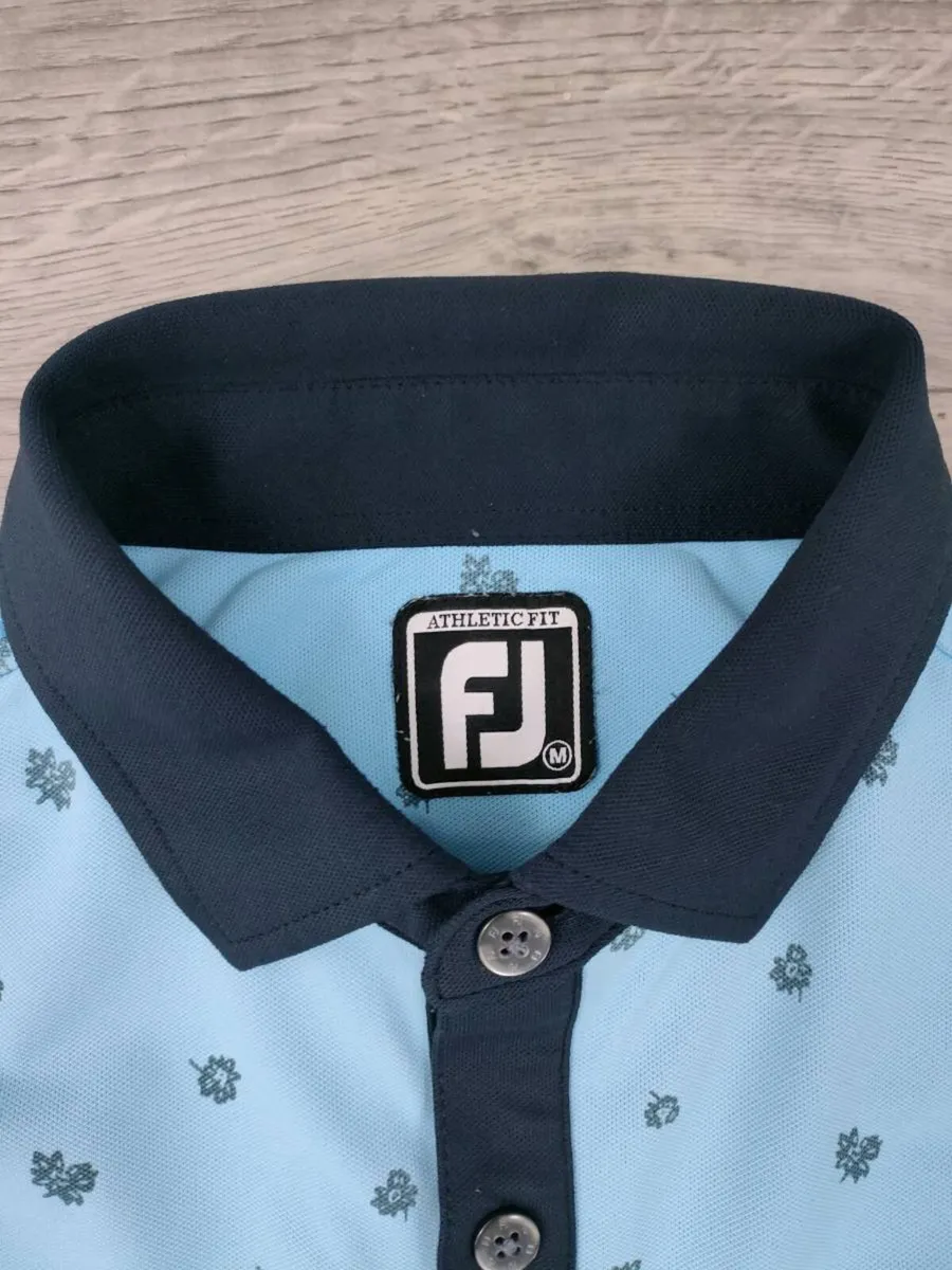 FootJoy FJ Patterned Golf Polo Shirt Mens Medium - Image 3
