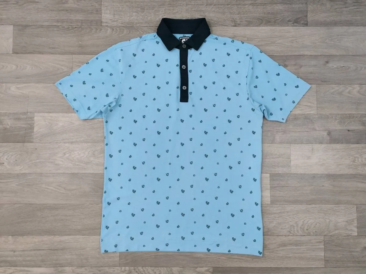 FootJoy FJ Patterned Golf Polo Shirt Mens Medium - Image 1