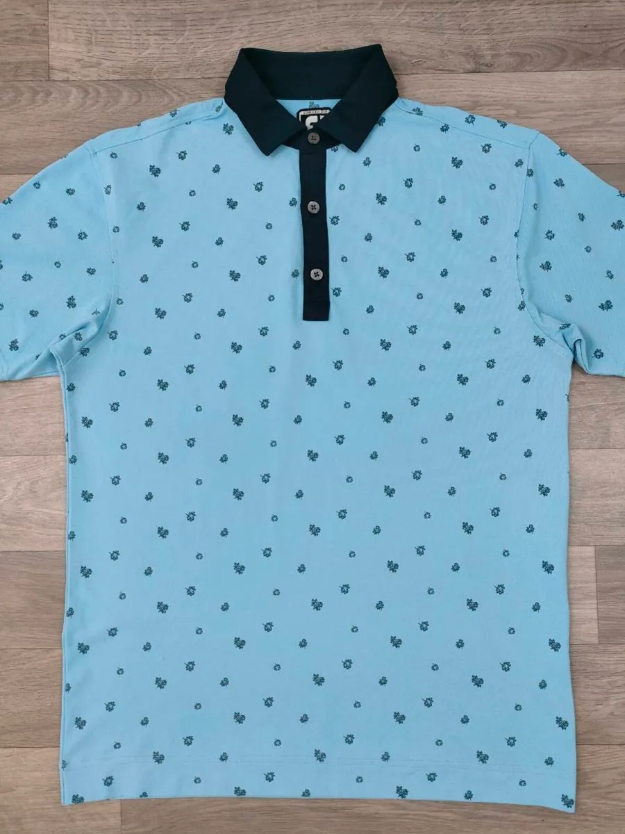 FootJoy FJ Patterned Golf Polo Shirt Mens Medium - Image 2