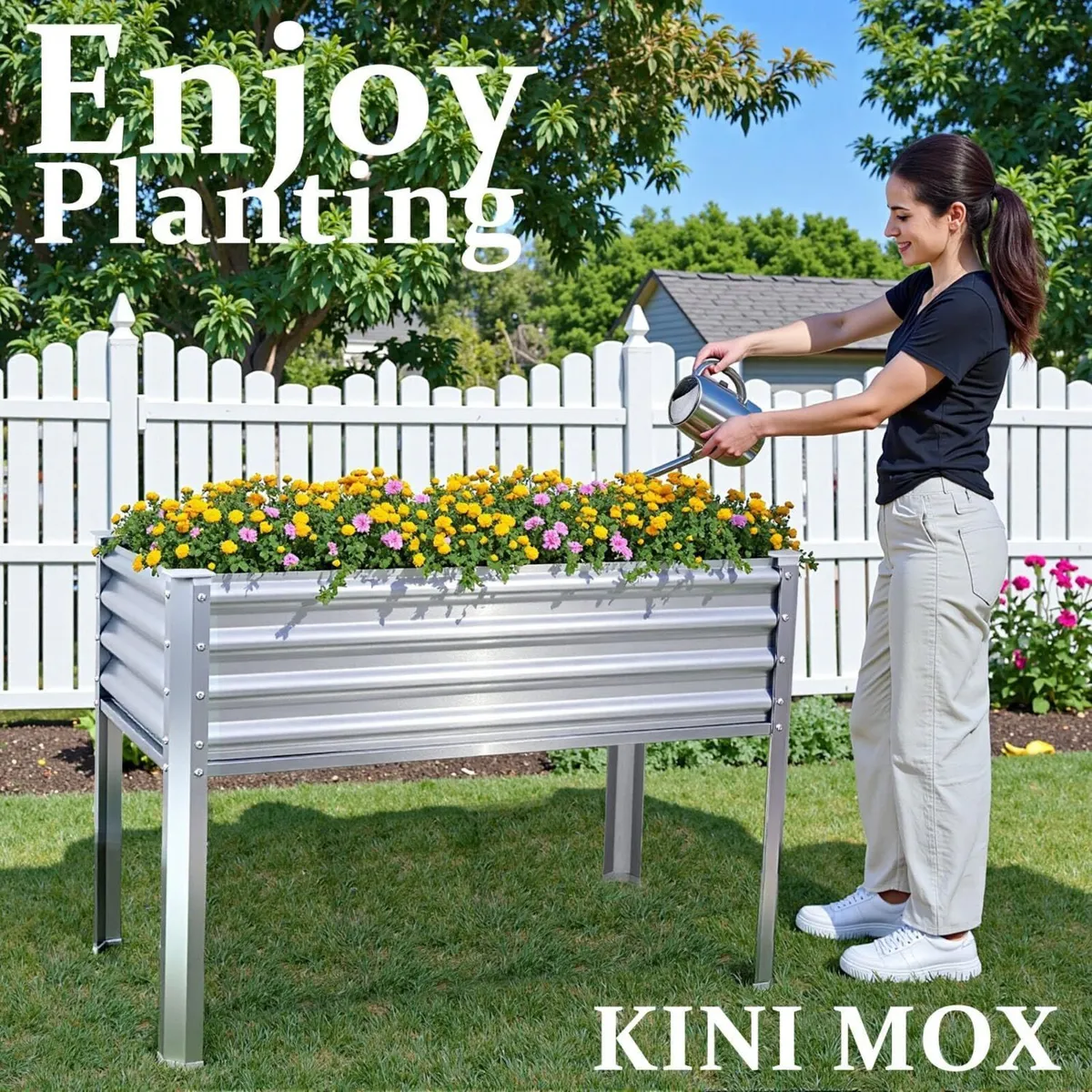 Raised Garden Bed with Legs Galvanized High Boxes - Image 3