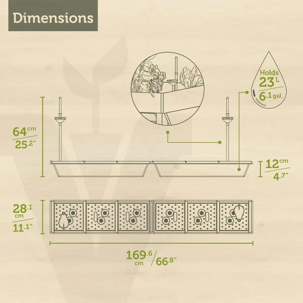 Classic Self Watering Kit Medium 1.8m Black - Image 3
