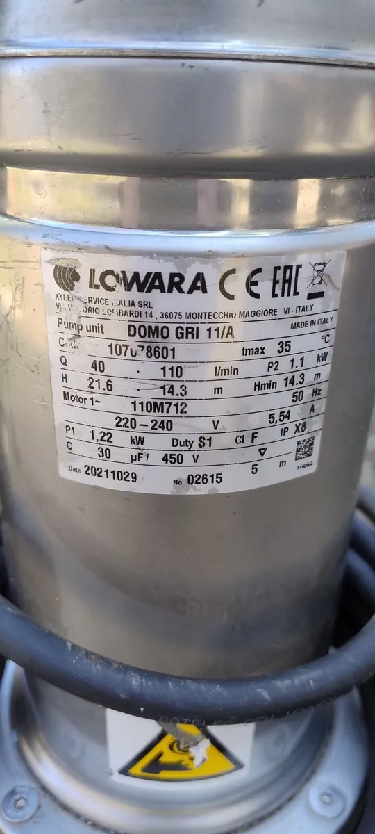 Lowara domo grinder sewage pump - Image 1