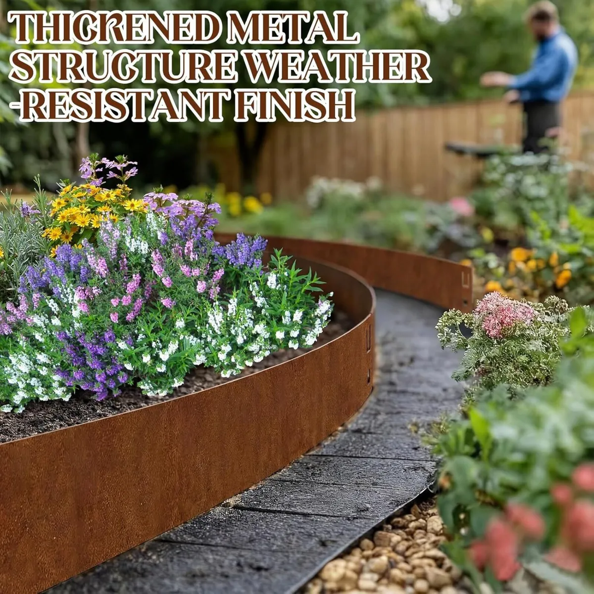 Metal Garden Edging 10 Panels 16cm x 8.4m Total - Image 3