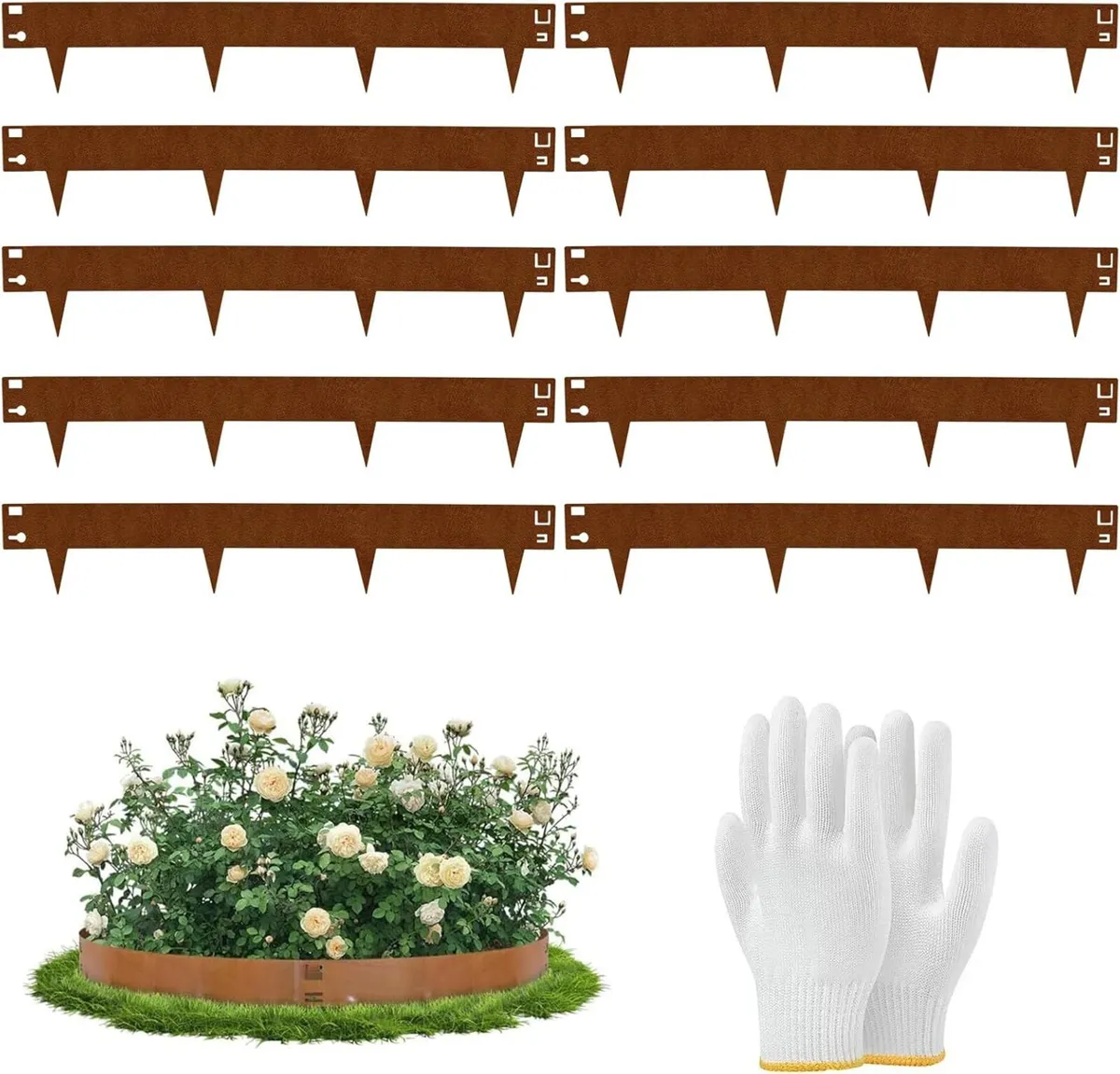 Metal Garden Edging 10 Panels 16cm x 8.4m Total - Image 1