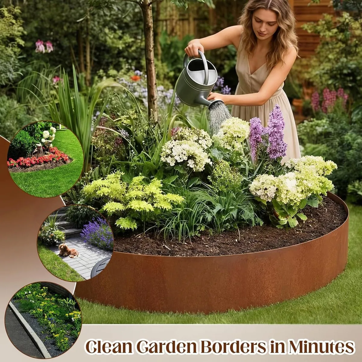 Metal Garden Edging 10 Panels 16cm x 8.4m Total - Image 4