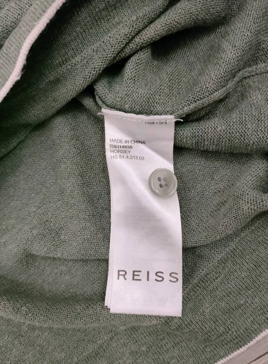 Reiss Linen Blend Short Sleeve Jumper Shirt Mens M - Image 4