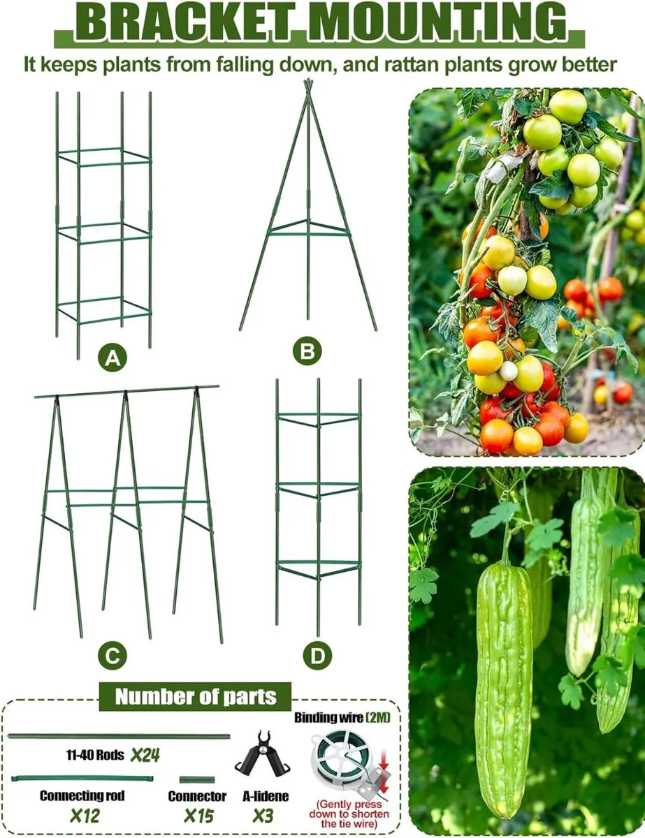 8x2x1.4 FT Raised Garden Beds with Trellis 12 - Image 4