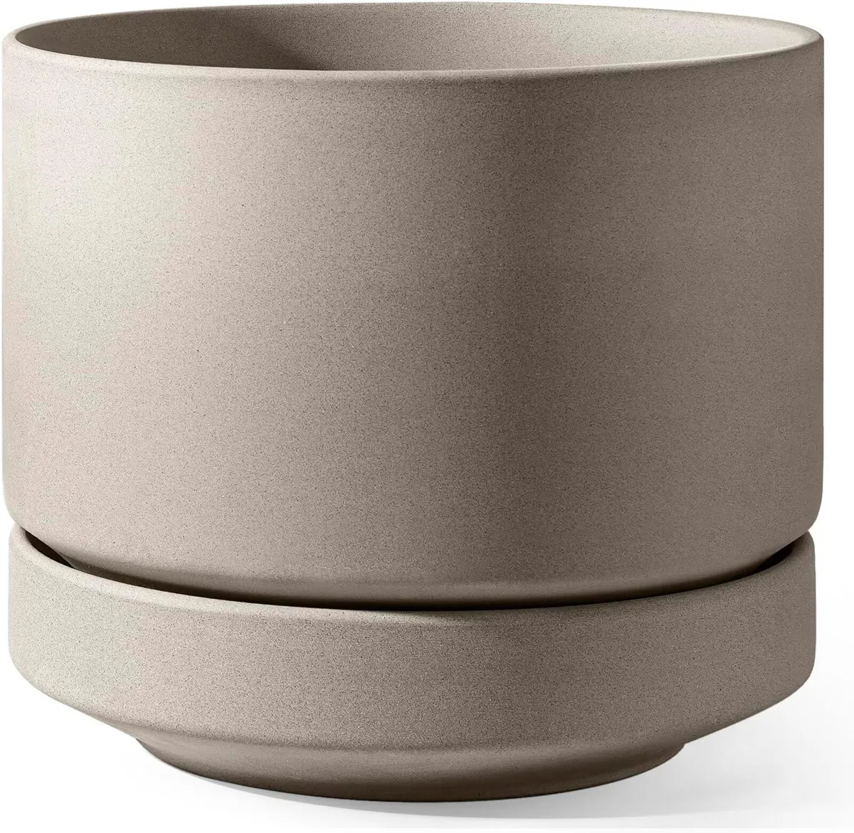 Large 35 cm Plant Pot with Saucer Ceramic Outdoor - Image 1