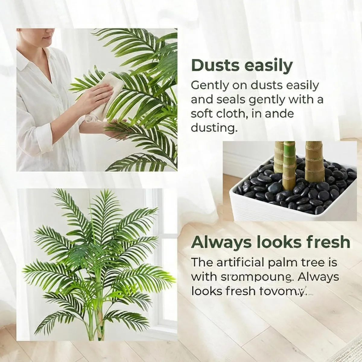 Golden Cane Artificial Palm Tree Indoor 7FT - Image 3