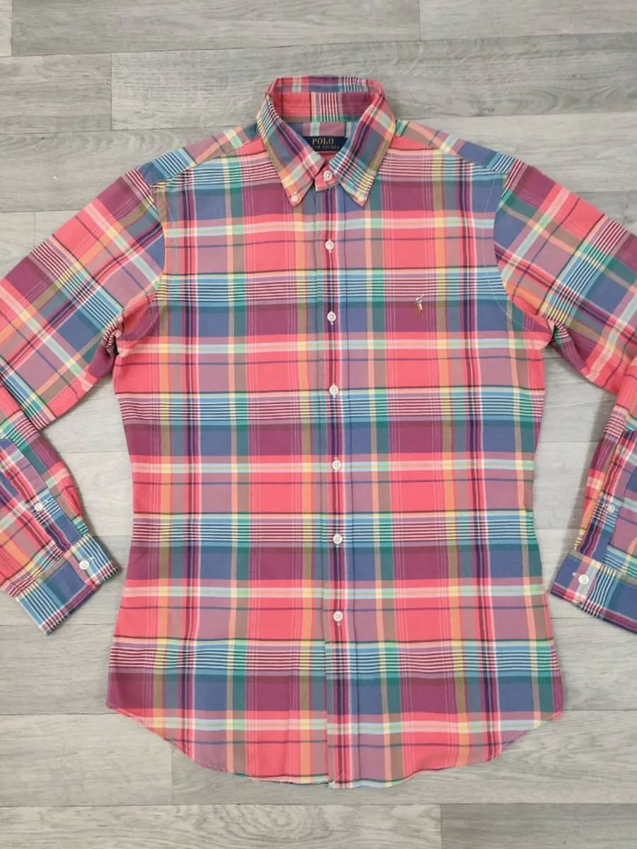 Polo Ralph Lauren Oxford Check Shirt Mens Medium - Image 2