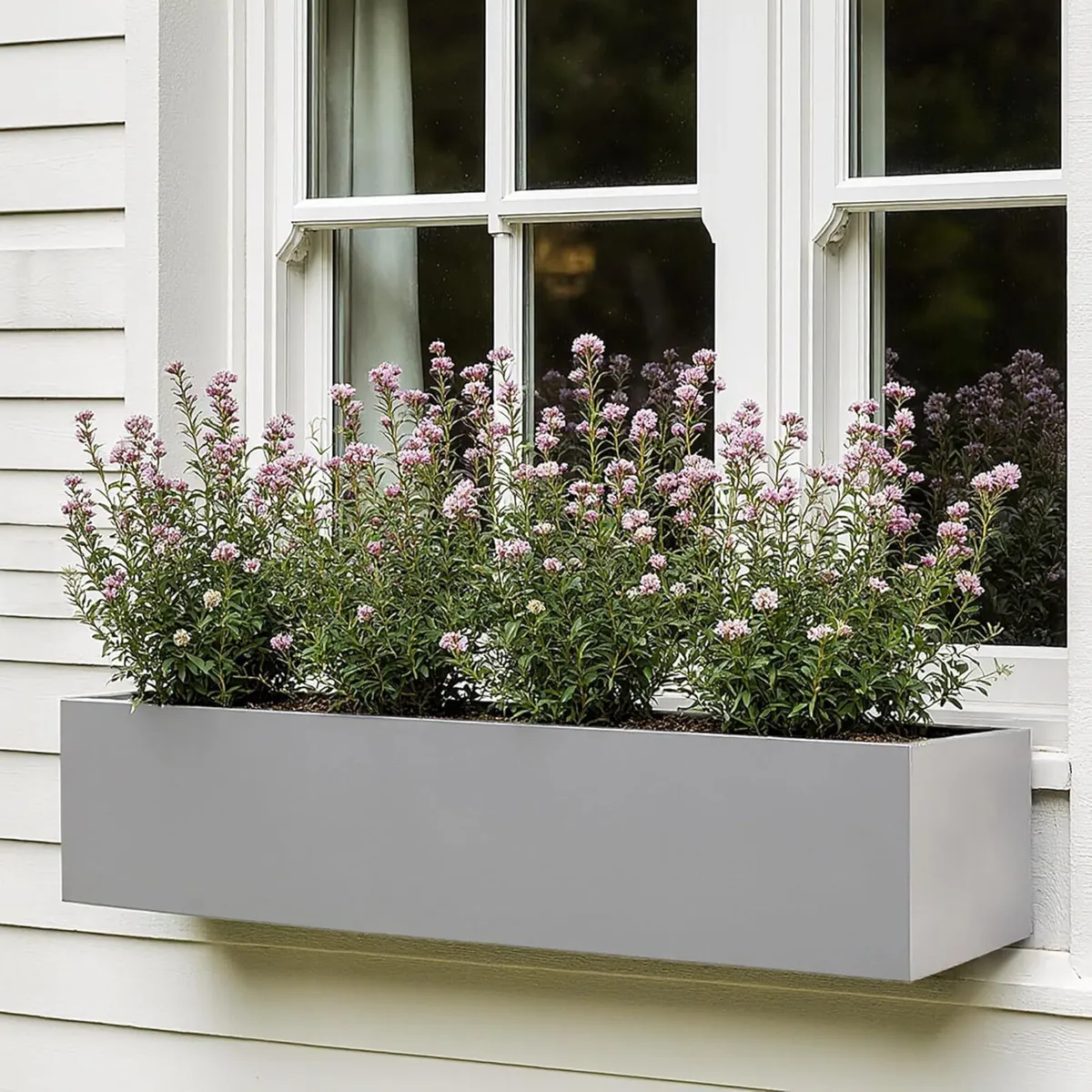 80cm Planter Grey Reinforced Stone Window Box - Image 1