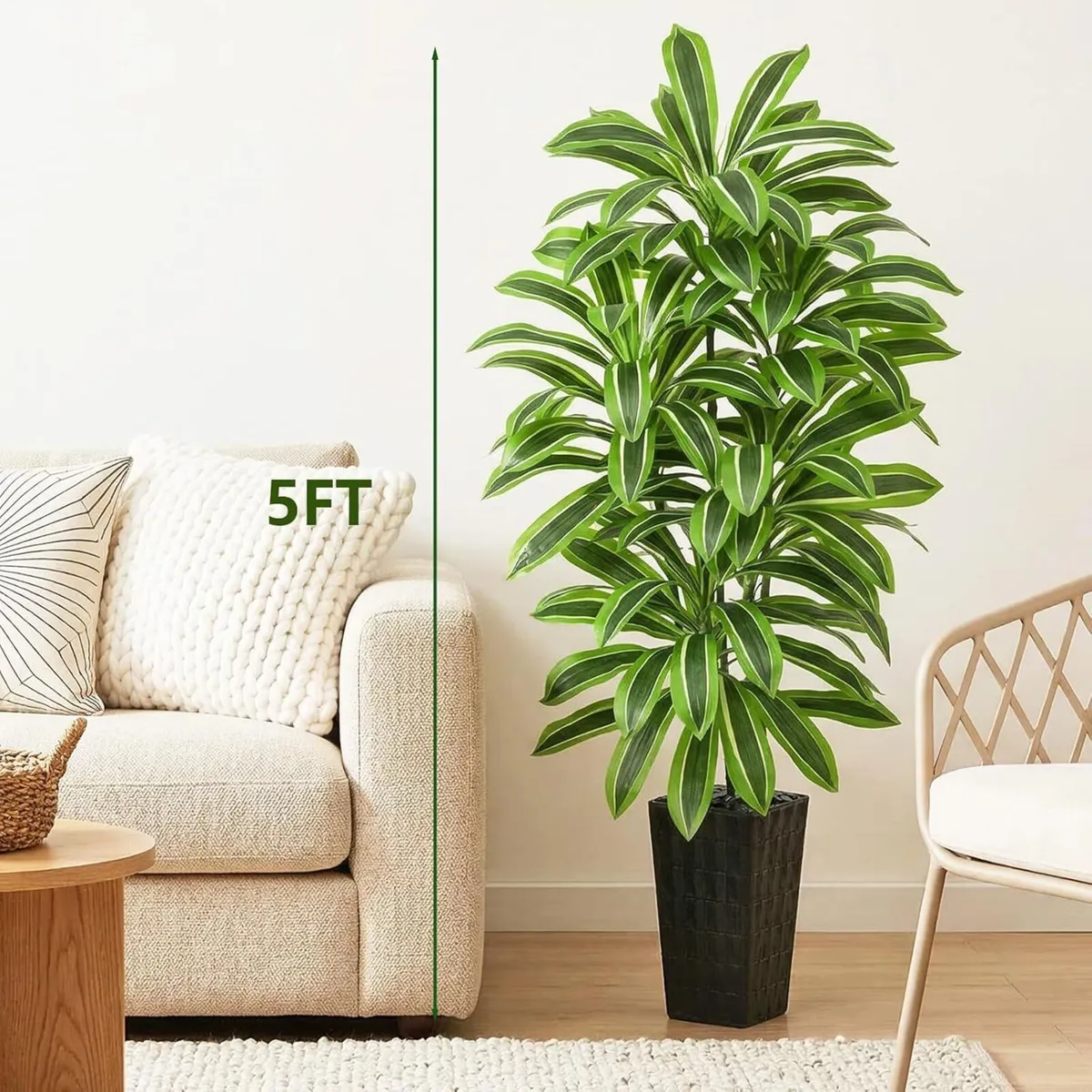 5FT Artificial Dracaena Plant Large Plants with - Image 3