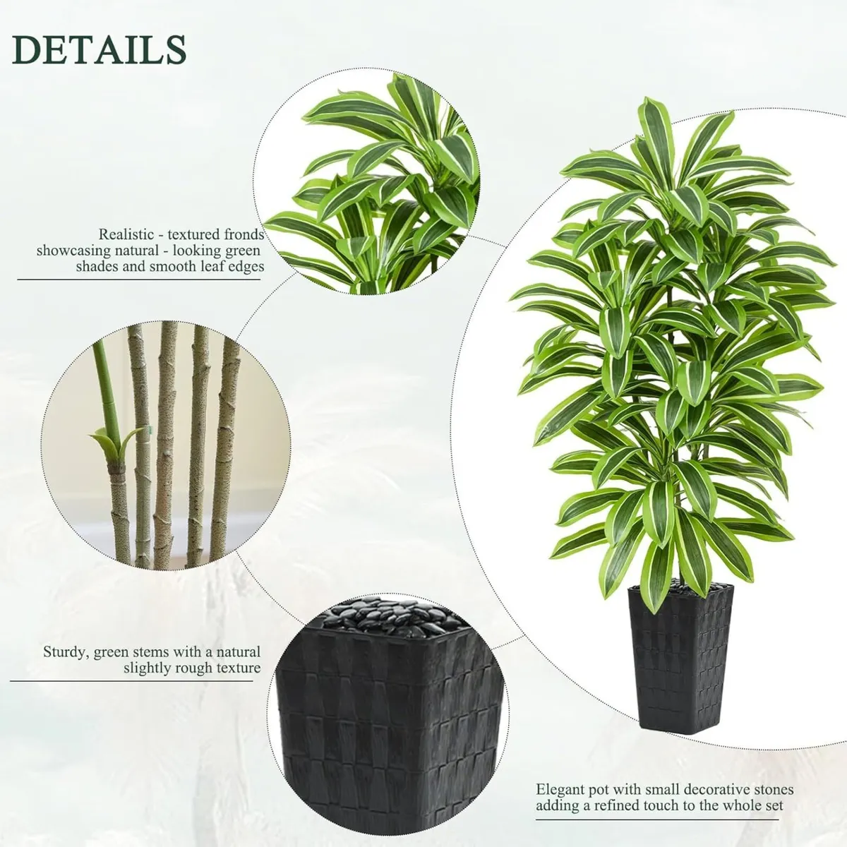 5FT Artificial Dracaena Plant Large Plants with - Image 4