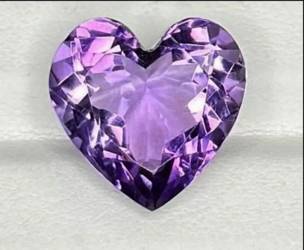 Vintage Authentic Heart Shape Natural Amethyst - Image 2