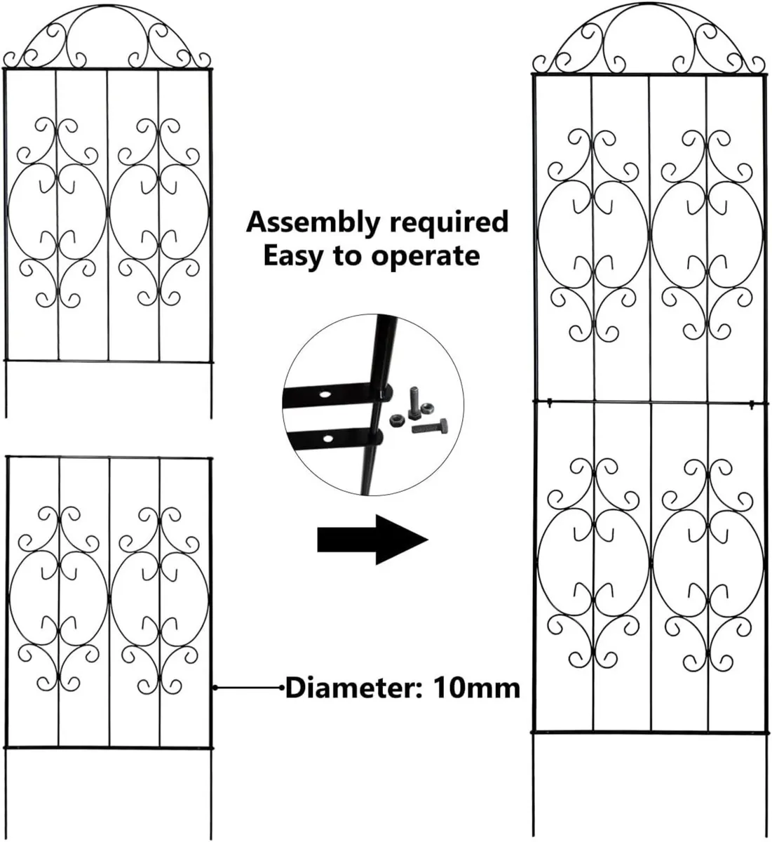 Garden Trellis 2 Pack 203 cm.H x 56 cm.W Heavy-Dut - Image 4
