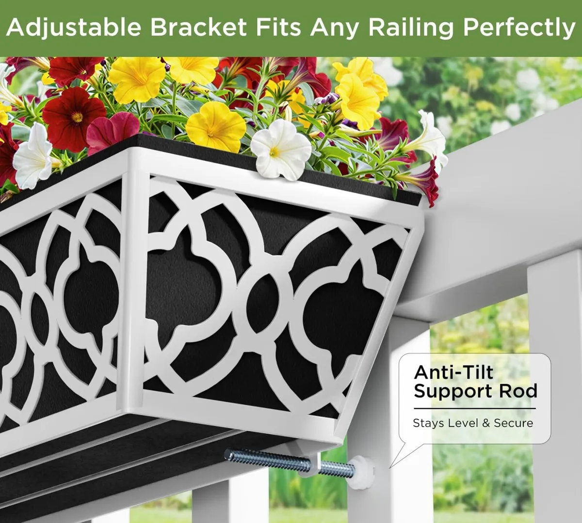 4Pcs 60.9cm/24in Metal Window Box Outdoor Hanging - Image 4