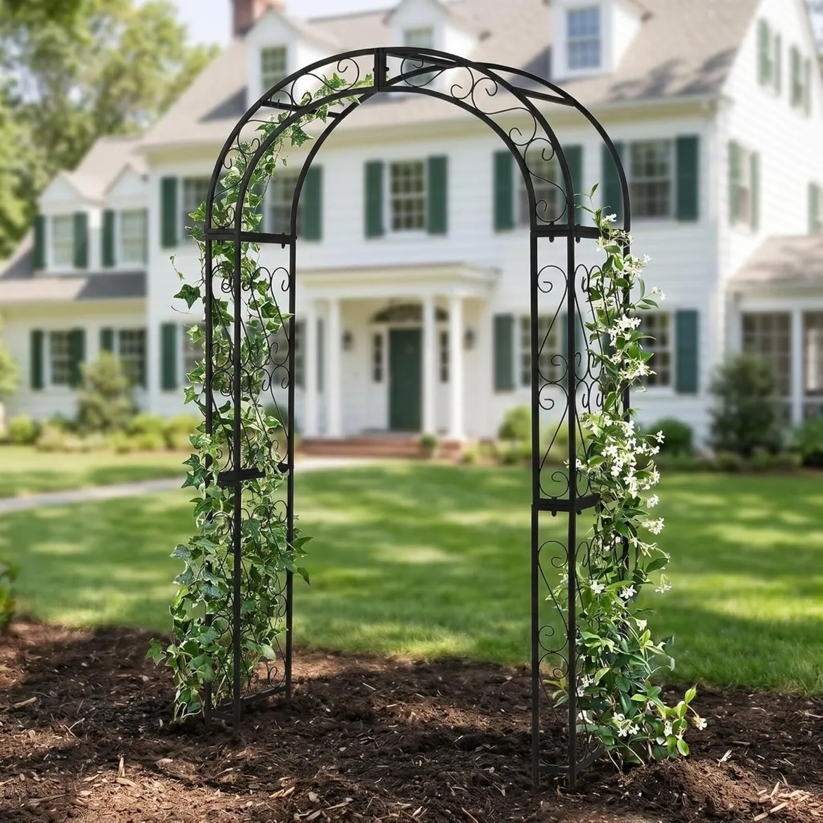 48.8 W x 83.8 H Arch Black Sturdy Metal Iron - Image 4