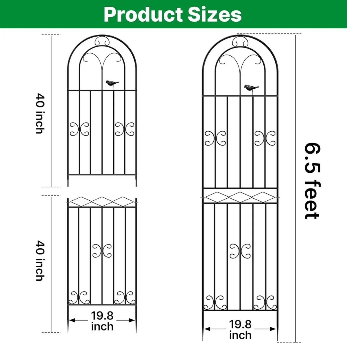 200cm Metal Garden Trellis for Climbing Plants - Image 3