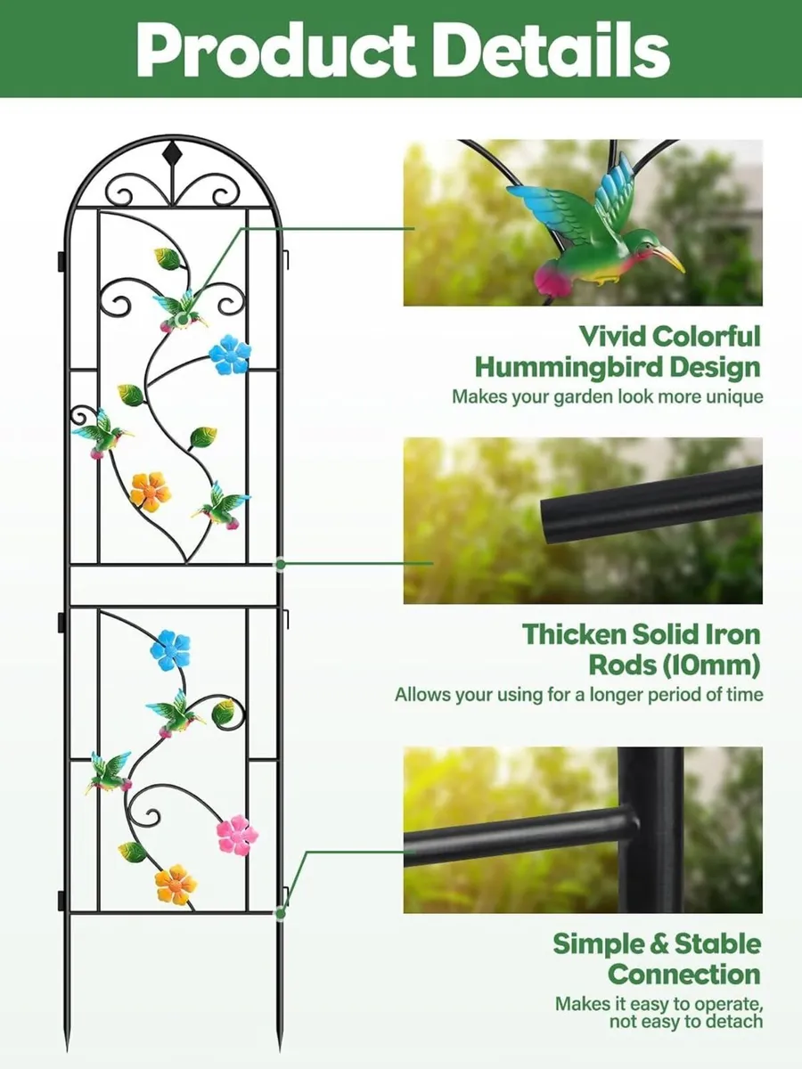 2.2 M Garden Trellis for Climbing Plants 4 Pack - Image 3