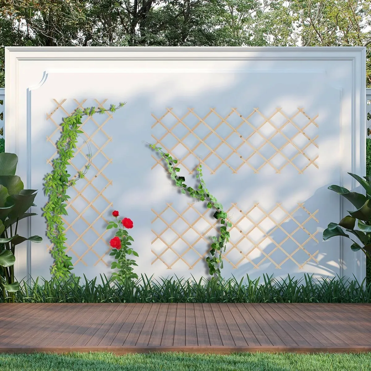 Extendable Trellis Set of 3 180 x 90 cm Wood - Image 2