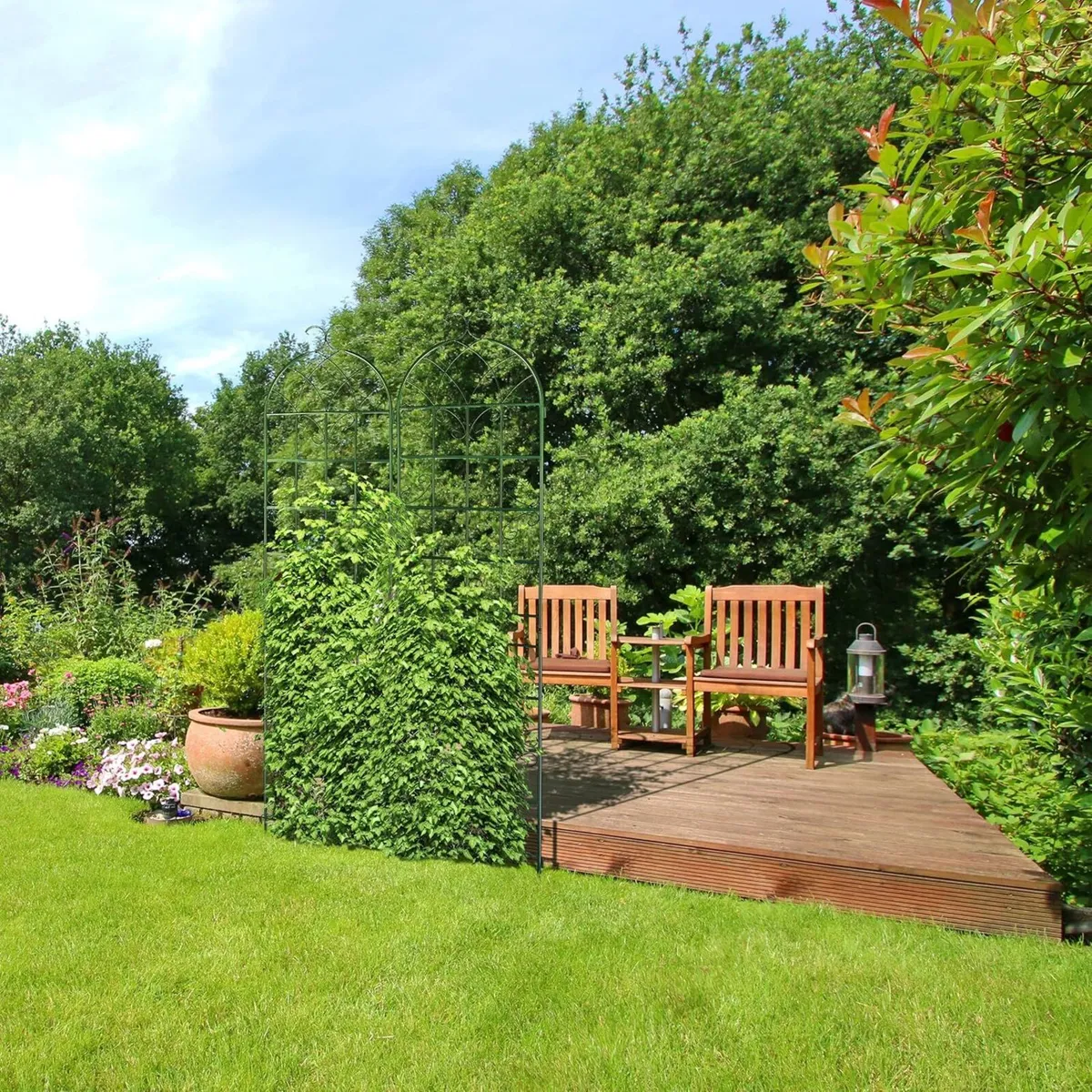 Garden Trellis Set of 2 220 x 50 cm Metal Support - Image 2