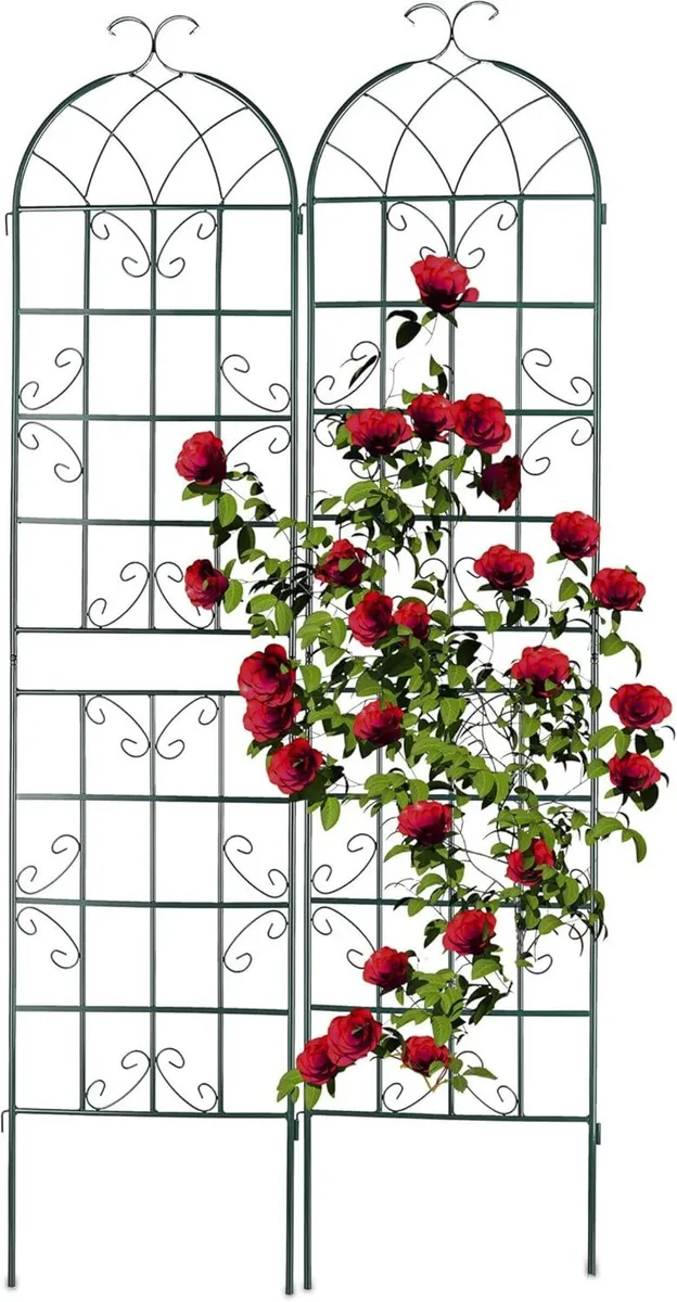 Garden Trellis Set of 2 220 x 50 cm Metal Support - Image 1