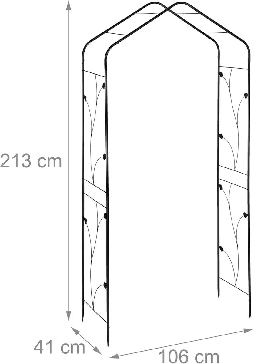 Metal Rose Arch Garden Arbour HxWxD: 213 x 106 41 - Image 3