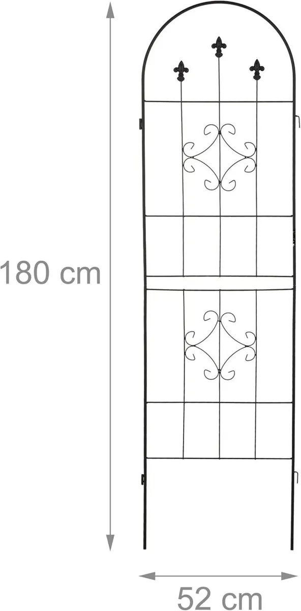 Garden Trellis Set of 2 180 x 50 cm Metal Support - Image 3