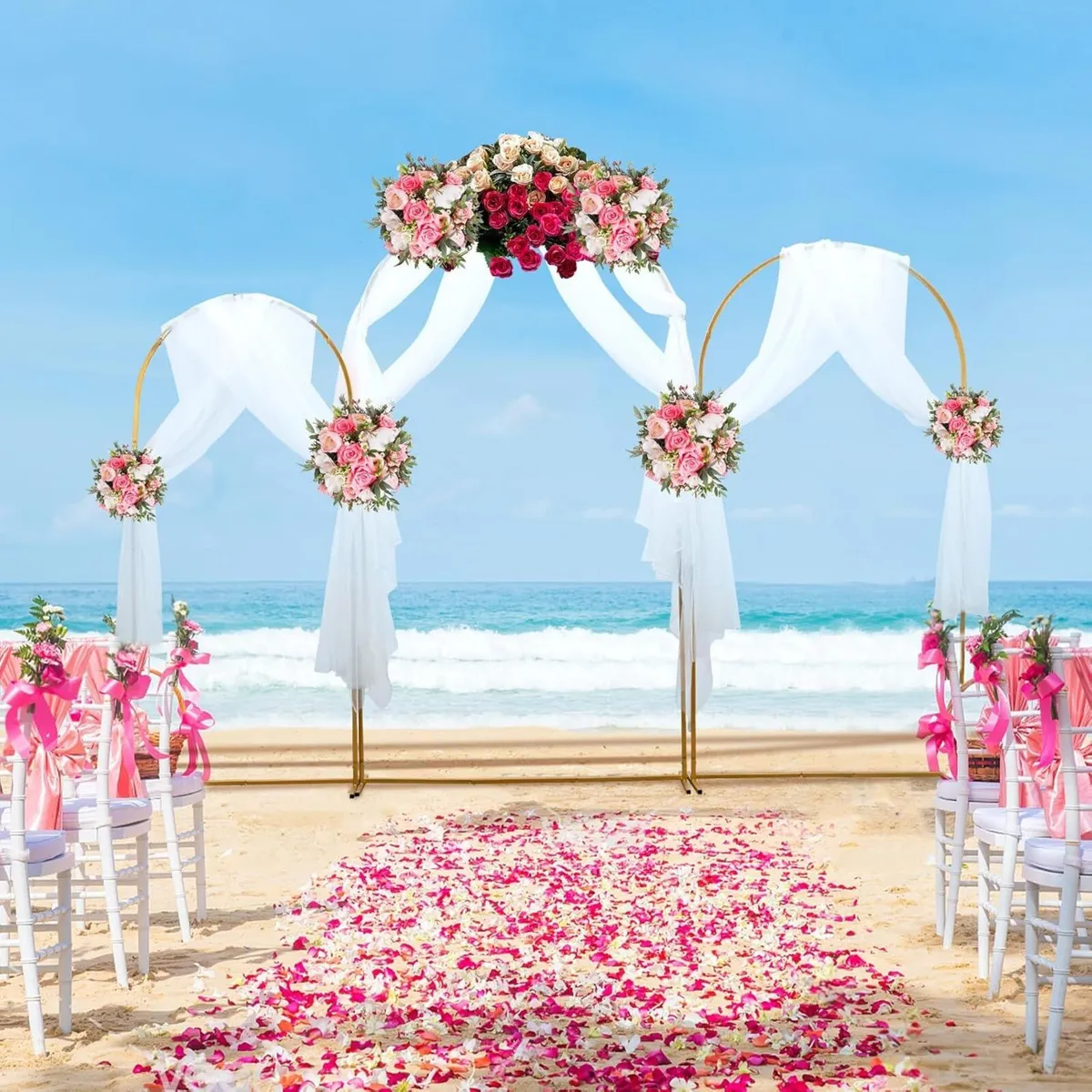 Metal Arch Backdrop Stand Set of 3 6.6/5.9/4.9Ft - Image 2