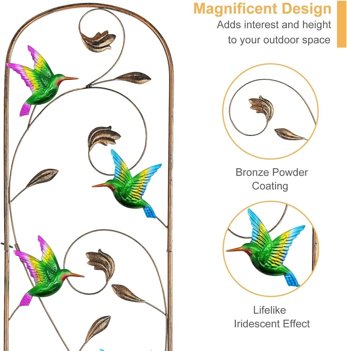 2 Pack Metal Garden Trellis with Colorful - Image 3