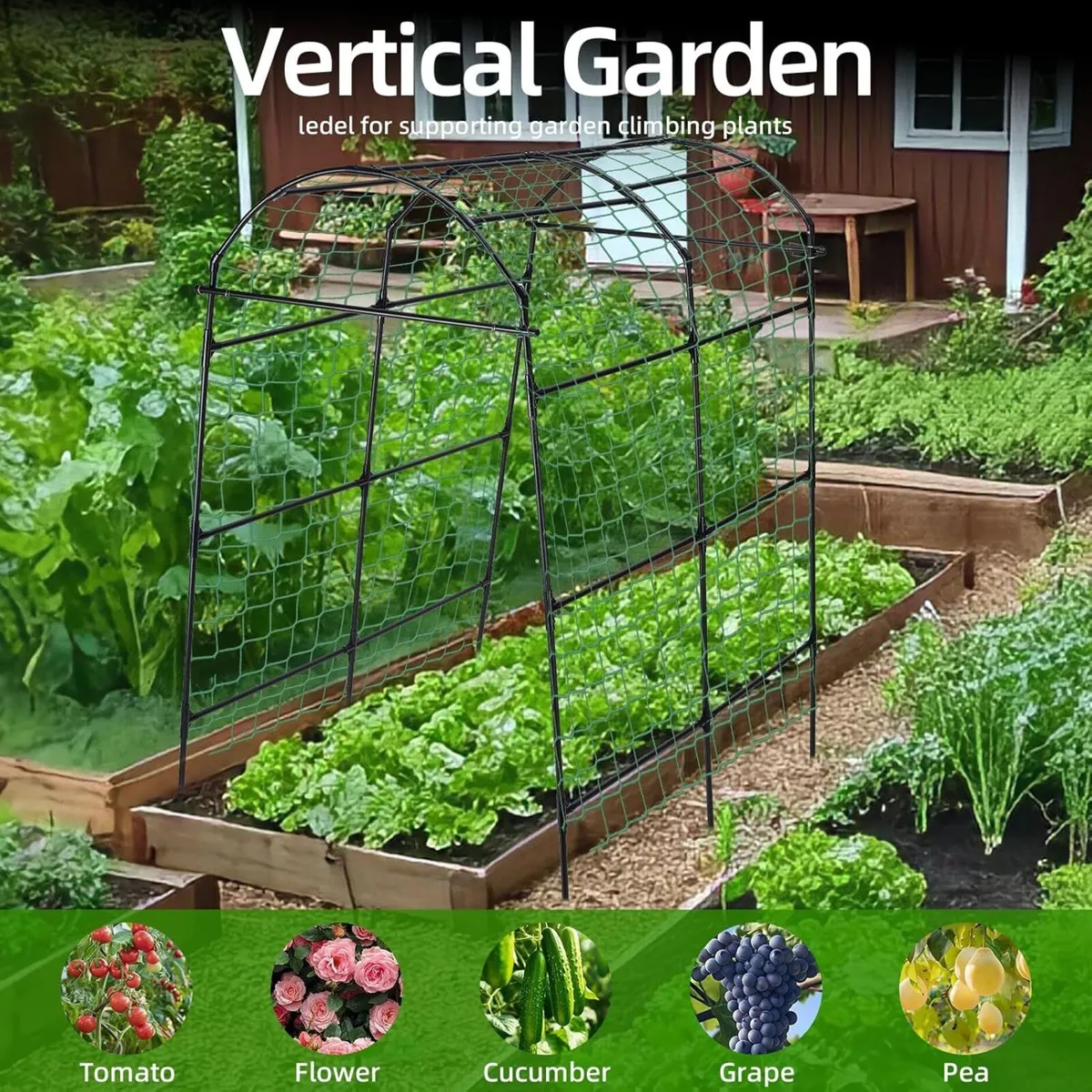 Garden Arch Trellis for Climbing Plants 7.8 ft - Image 3