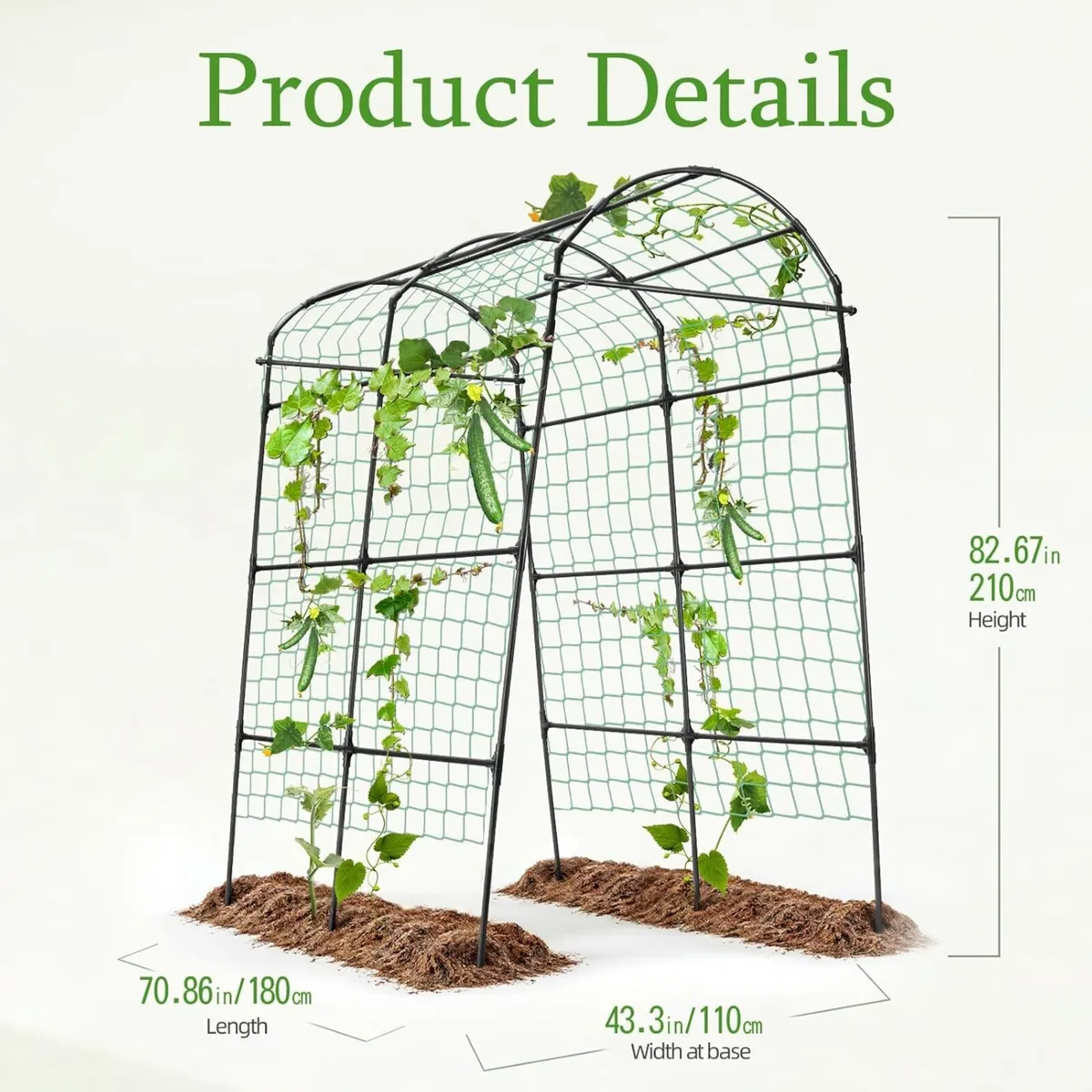 Garden Arch Trellis for Climbing Plants 7.8 ft - Image 2