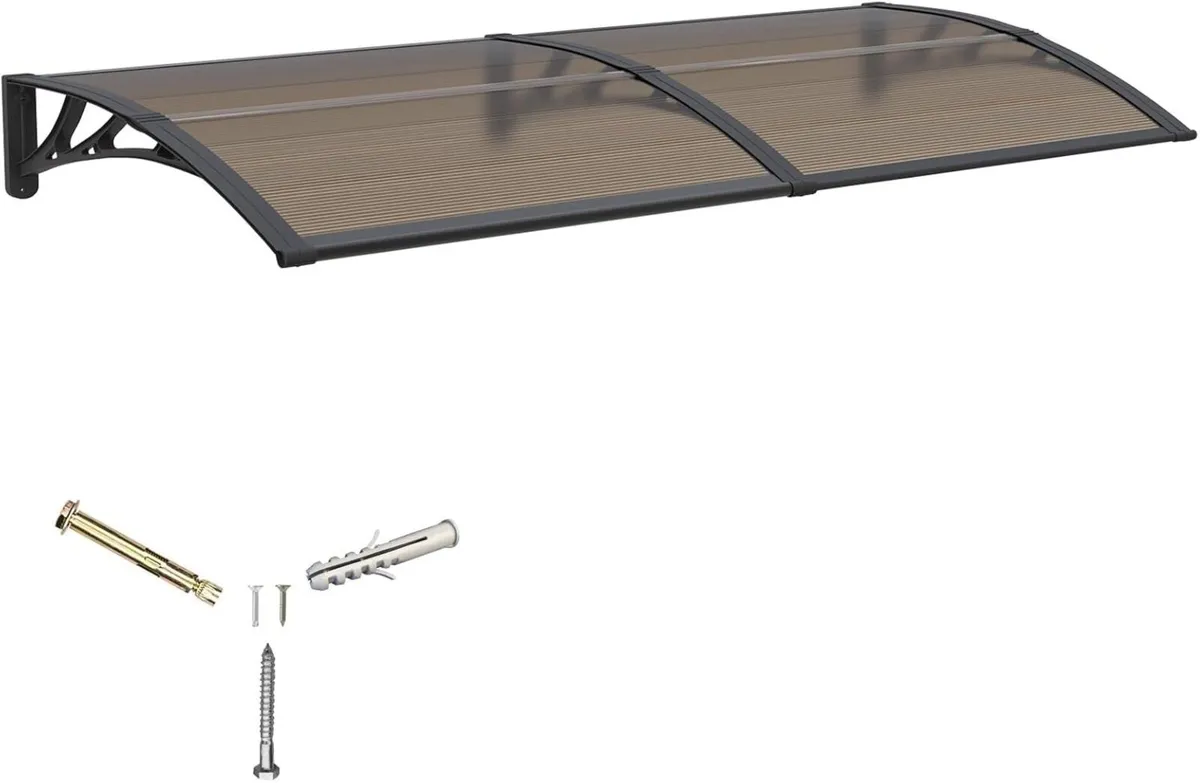 Front Door Canopy Outdoor Awning 150x80cm Window - Image 1