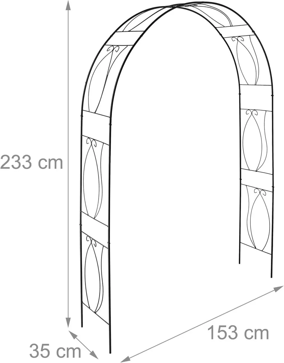 Metal Rose Arch Garden Arbour HxWxD: 233 x 172 35 - Image 3