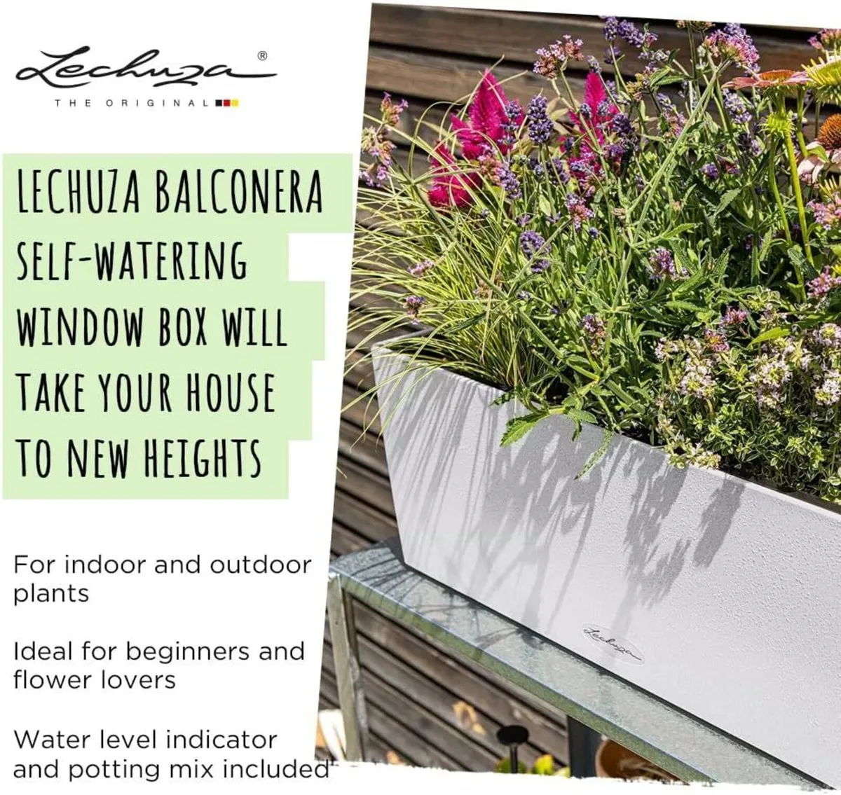 Self Watering Pot BALCONERA Stone 50 Graphite - Image 4