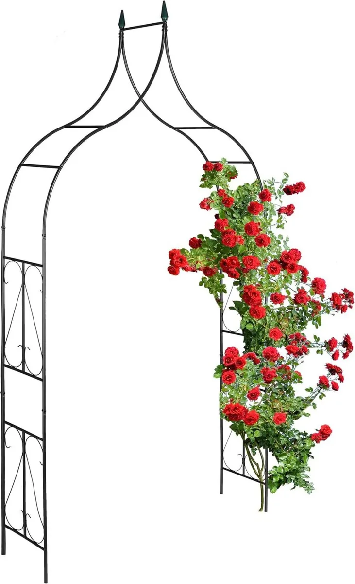 Metal Rose Arch Garden Arbour HxWxD: 270 x 145 37 - Image 1